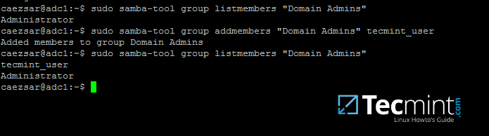 列出 Samba 域用户组